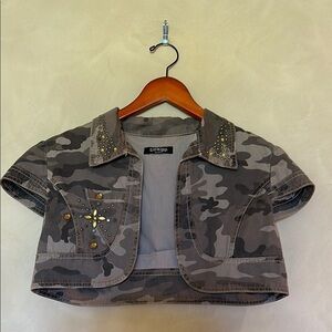 Camo studded jacket